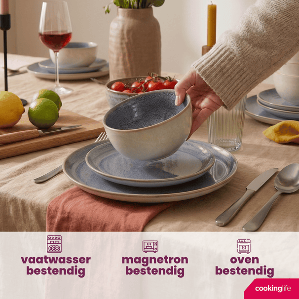 Ensemble de vaisselle Cookinglife - Serviesset 4 personnes - Serene - 12 pièces