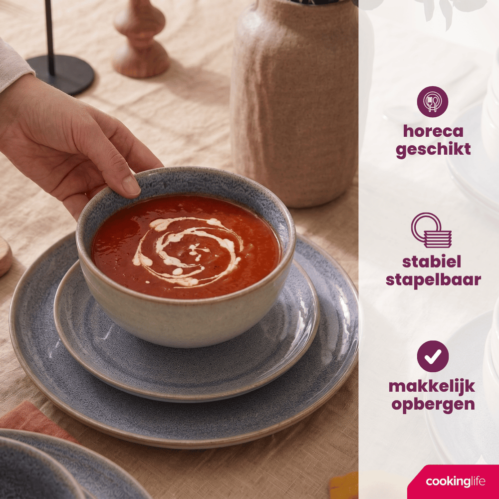 Ensemble de bols à soupe Cookinglife - en faïence - Serene - 580 ml - 4 pièces