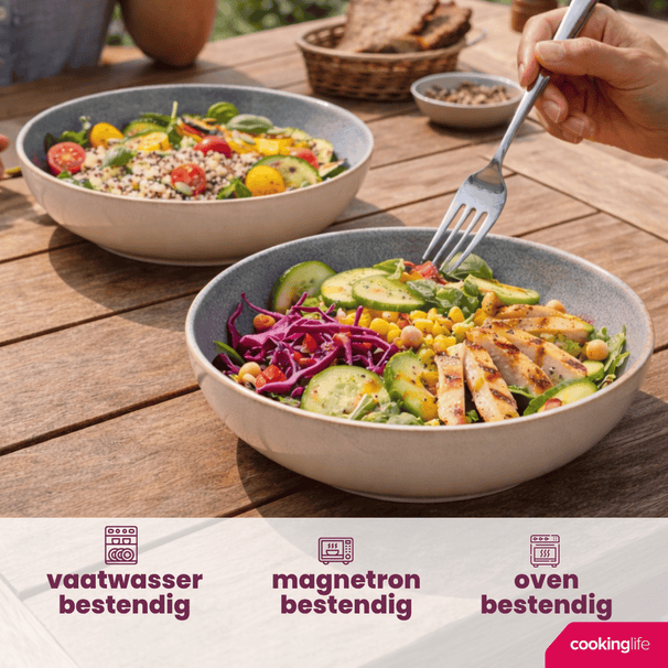 Set d'assiettes Cookinglife - Assiettes à pâtes - Serene - Ø23 cm - 4 pièces