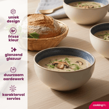 Ensemble de bols à soupe Cookinglife - en faïence - Serene - 580 ml - 4 pièces