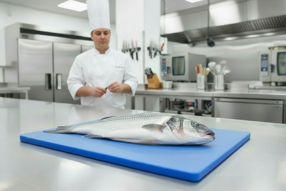 Planche à découper Cookinglife HACCP bleue 40 x 30 cm - pour le poisson