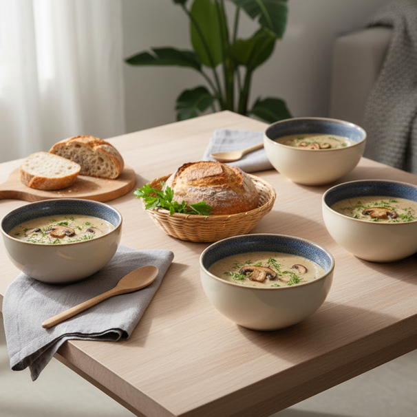 Ensemble de bols à soupe Cookinglife - en faïence - Serene - 580 ml - 4 pièces