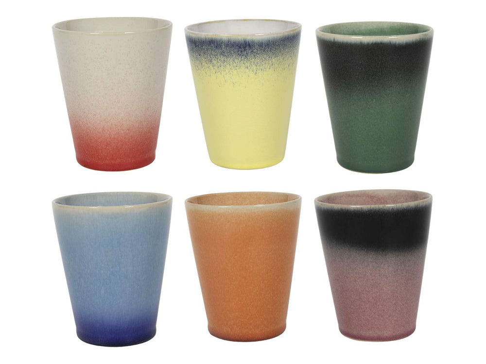 Service de vaisselle Studio Tavola Fire 30 pièces / 6 personnes - 6 assiettes à dîner, 6 assiettes à petit-déjeuner, 6 bols, 6 tasses à café et 6 gobelets à café