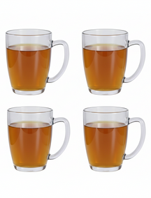 Set de verres à thé Cookinglife - Avec anse - En verre - 400 ml - 4 pièces