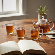 Set de verres à thé Cookinglife - Avec anse - En verre - 400 ml - 4 pièces
