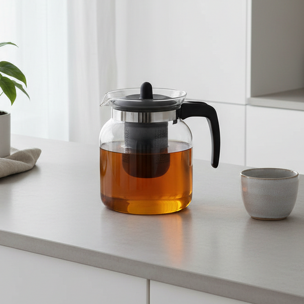 Théière Cookinglife - Filtre a thé - en borosilicate - 1500 ml