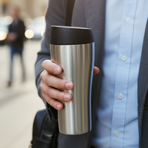 Thermos Cookinglife - Gobelet a emporter - en inox - 350 ml - Argent