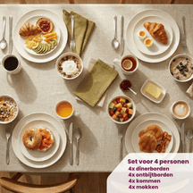 Ensemble de vaisselle Cookinglife - En porcelaine - 4 personnes - 16 pièces