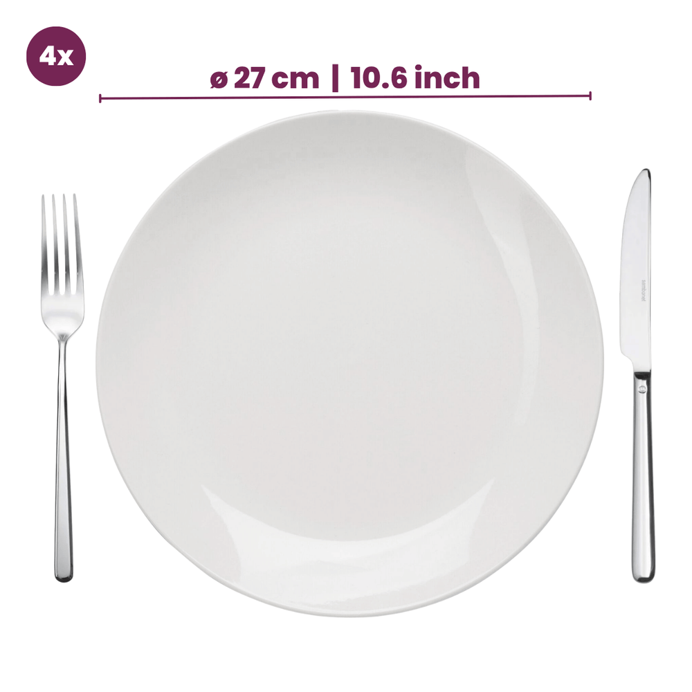 Ensemble de vaisselle Cookinglife - En porcelaine - 4 personnes - 16 pièces