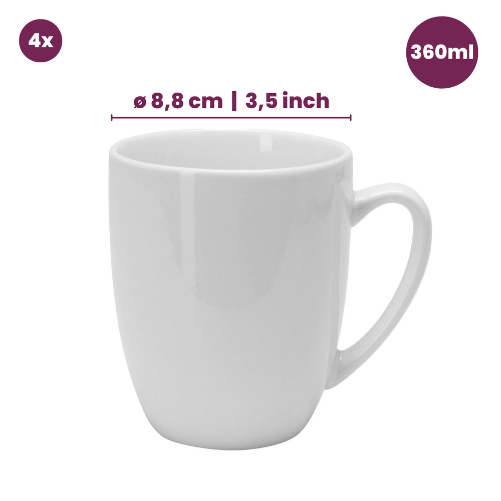 Ensemble de vaisselle Cookinglife - En porcelaine - 4 personnes - 16 pièces