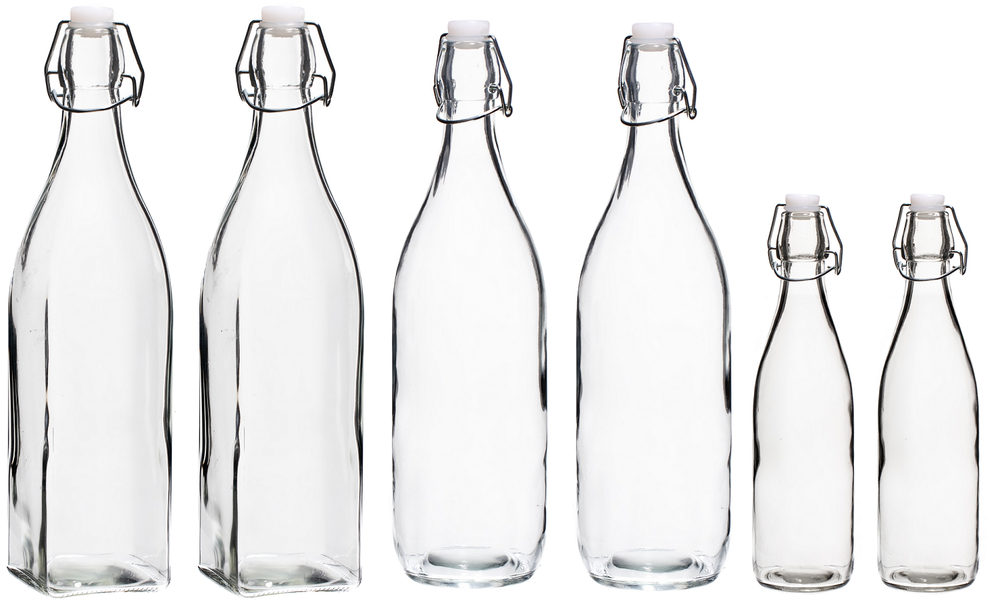 Ensemble de bouteilles Swing Cookinglife - Transparent - 500 ml et 1 litre - 6 pièces