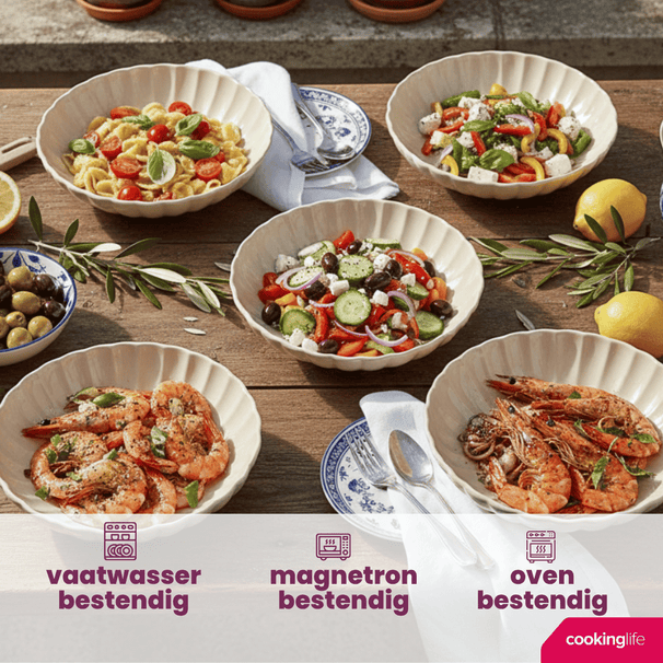 Assiettes creuses / Assiettes à pâtes Cookinglife Cardida Beige ø 20 cm - 6 pièces