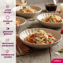 Assiettes creuses / Assiettes à pâtes Cookinglife Cardida Beige ø 20 cm - 6 pièces