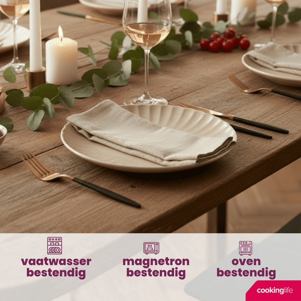 Assiettes à dîner Cookinglife Cardida Beige ø 26 cm - 6 pièces
