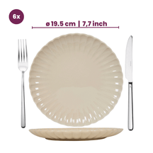 Assiettes à petit-déjeuner / Assiettes à dessert Cookinglife Cardida Beige ø 19,5 cm - Lot de 6