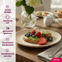 Assiettes à petit-déjeuner / Assiettes à dessert Cookinglife Cardida Beige ø 19,5 cm - Lot de 6