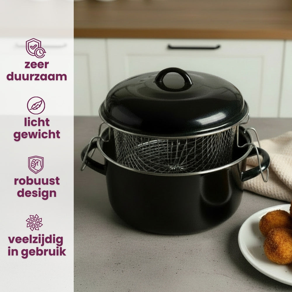 Friteuse émaillée avec panier ø 24 cm