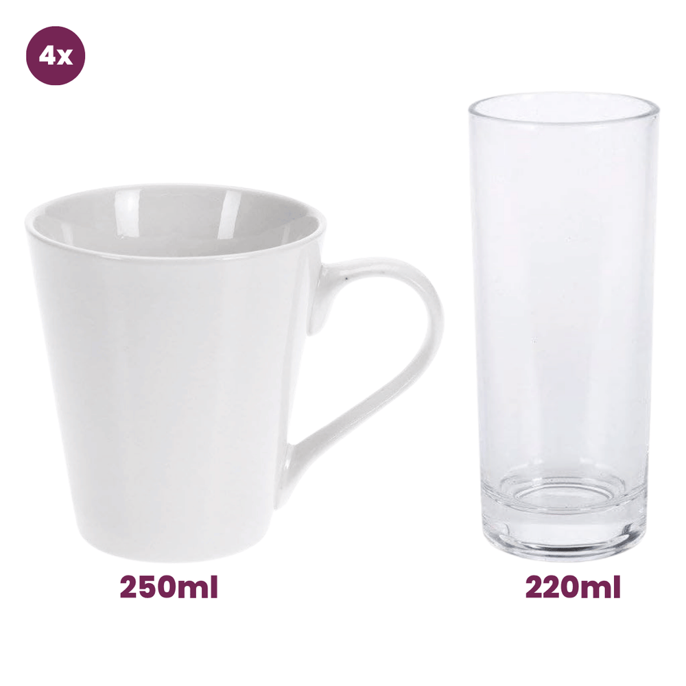 Set de vaisselle Cookinglife - Service - Complet - 4 personnes - 36 pièces