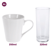 Set de vaisselle Cookinglife - Service - Complet - 4 personnes - 36 pièces