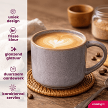 Ensemble de mugs à café Cookinglife - en faïence - Serene - 330 ml - 4 pièces