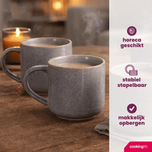 Ensemble de mugs à café Cookinglife - en faïence - Serene - 330 ml - 4 pièces