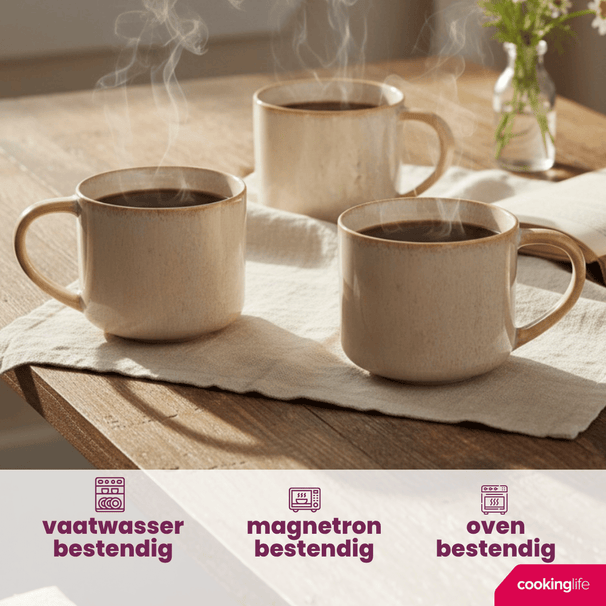 Set de mugs à café Cookinglife - Tasses à café - Serene - 330 ml - 4 pièces