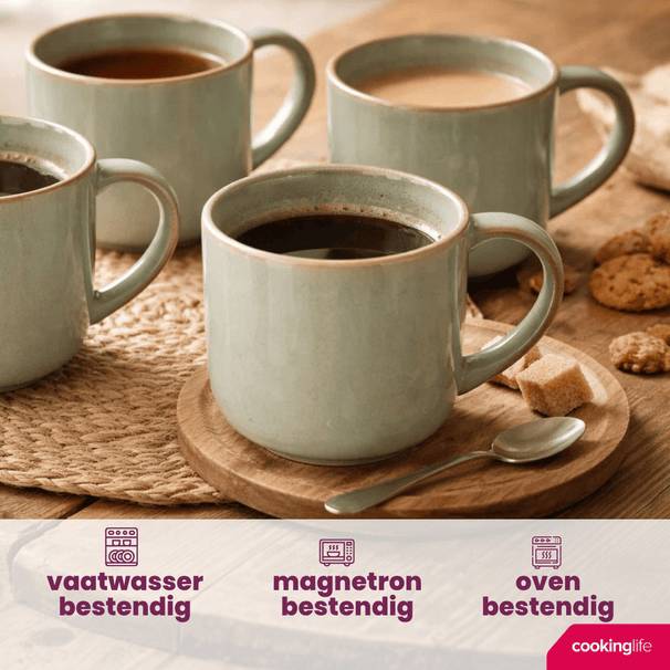 Ensemble de mugs Cookinglife - Mugs à café - Serene - 330 ml - 4 pièces