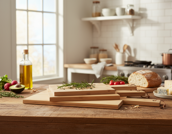 Cookinglife Snijplankenset Bamboe met handgreep 3-Delig