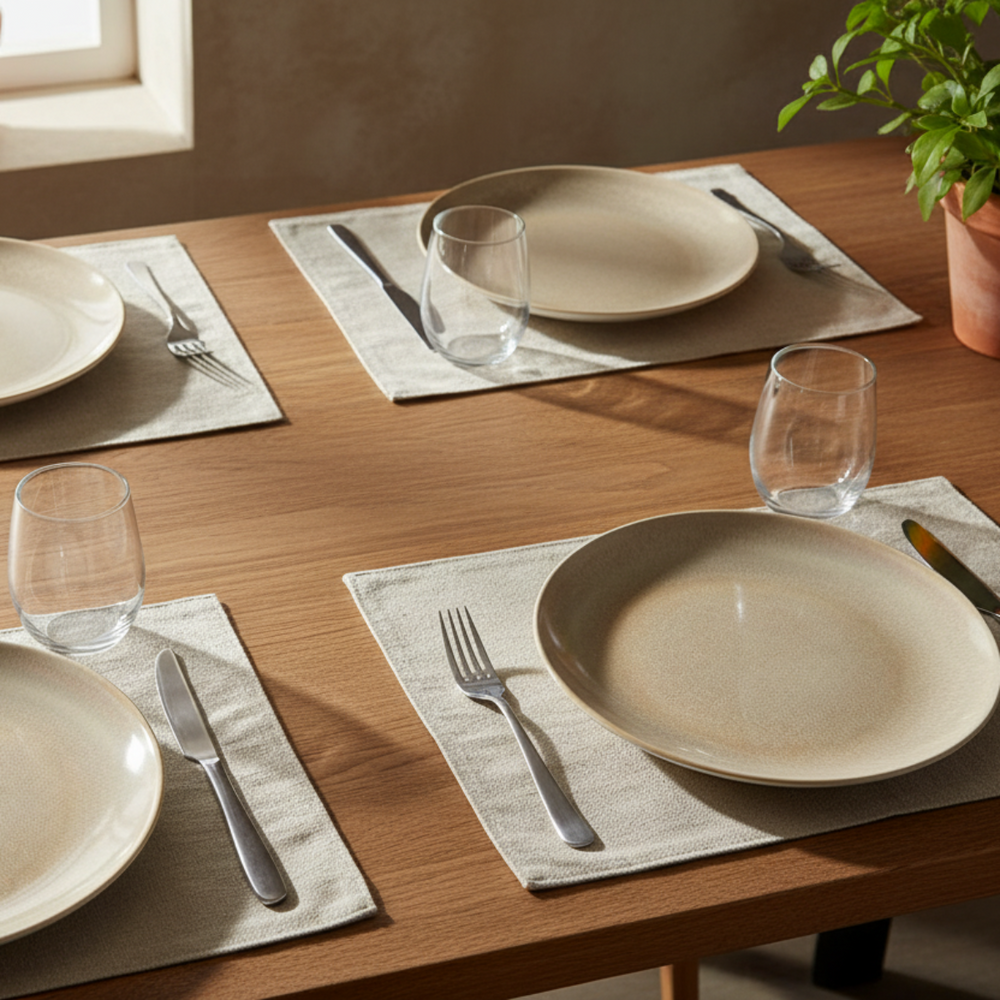 Assiettes plates Cookinglife Serene Sand ø 28 cm - Faïence - 4 pieces