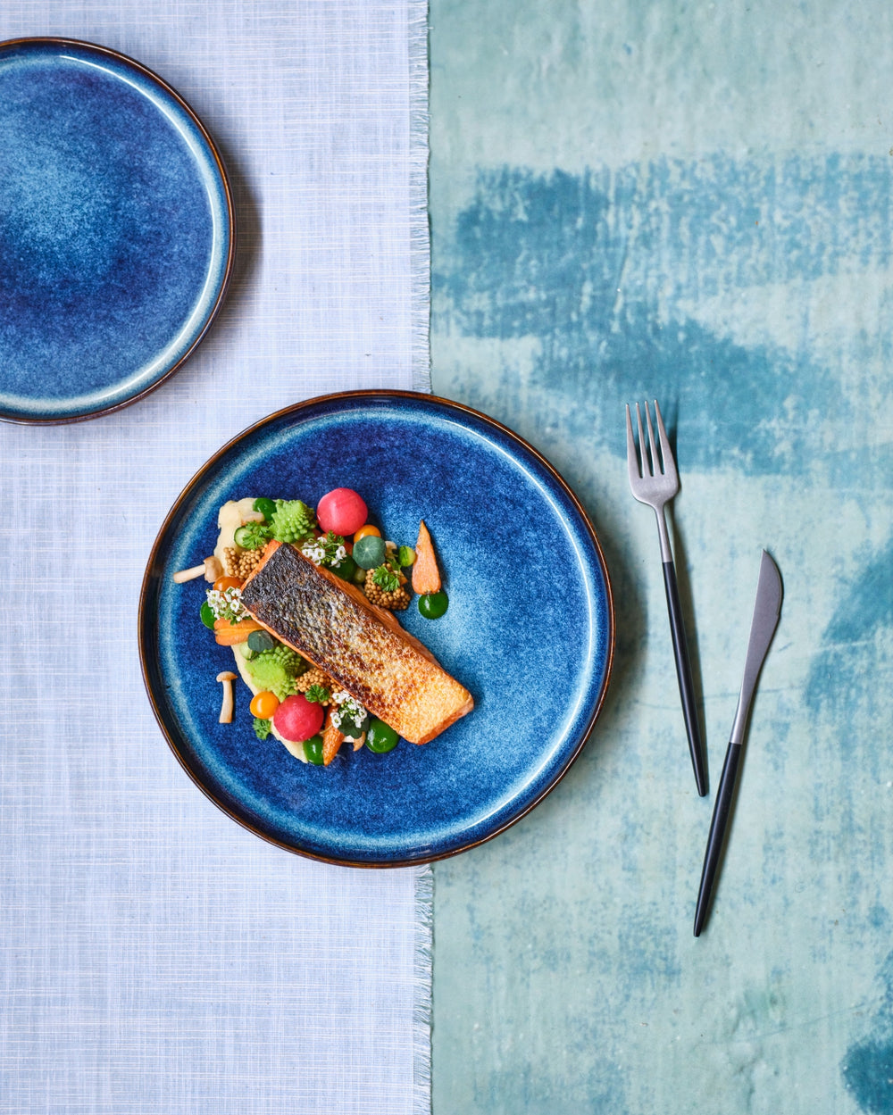 Cosy & Trendy Ontbijtborden / Dessertborden Jade Indigo ø 22.5 cm - 4 Stuks