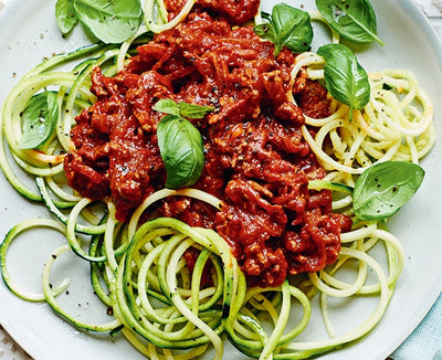 Spaghettis de courgettes à la bolognaise