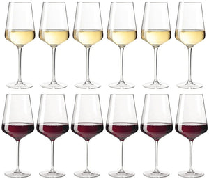 Ensemble de verres à vin Leonardo (verres à vin rouge + verres à vin blanc) Puccini 12 pièces