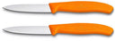 Victorinox Couteau d'office Swiss Classic - Orange - 2 pièces