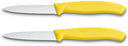 Victorinox Couteau d'office Swiss Classic - Jaune - Dentelé - 2 Pièces