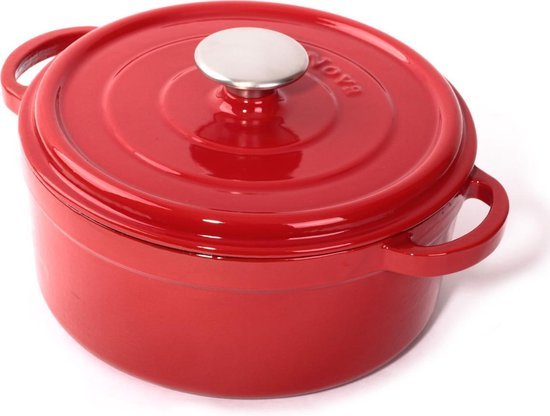 Poêle Cuisinova - Fonte - Ø 20 cm - 2,5 litres - Rouge