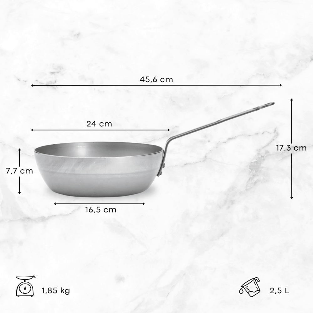 Poêle à frire De Buyer Mineral B - ø 28 cm / 4 litres - sans revêtement antiadhésif