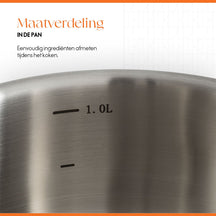 ELLE Gourmet Moderne Kookpan met Deksel - Ø 16 cm  - RVS