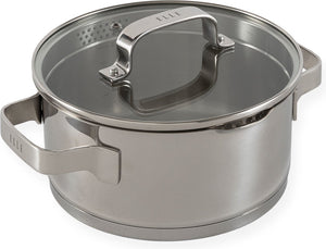 ELLE Gourmet Poêle Moderne avec Couvercle - Ø 20 cm - Inox