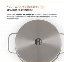 ELLE Gourmet Moderne Kookpan met Deksel - Ø 20 cm  - RVS