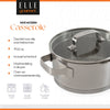 ELLE Gourmet Moderne Kookpan met Deksel - Ø 24 cm  - RVS