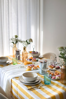 Service de vaisselle Nola Sand avec glaçure réactive 18 pièces / 6 personnes - 6 assiettes à dîner, 6 assiettes à petit-déjeuner et 6 bols