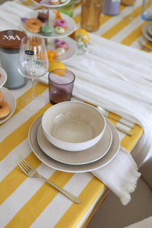 Service de vaisselle Nola Sand avec glaçure réactive 18 pièces / 6 personnes - 6 assiettes à dîner, 6 assiettes à petit-déjeuner et 6 bols