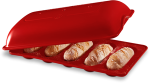 Ensemble de moule à pain Emile Henry - 5 mini baguettes - Grand Cru - 39x23 cm