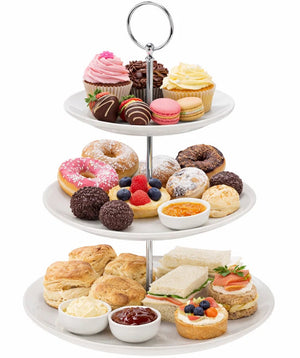 Étagère Cookinglife - Présentoir à desserts - en porcelaine - Ø 16,5/20/25 cm