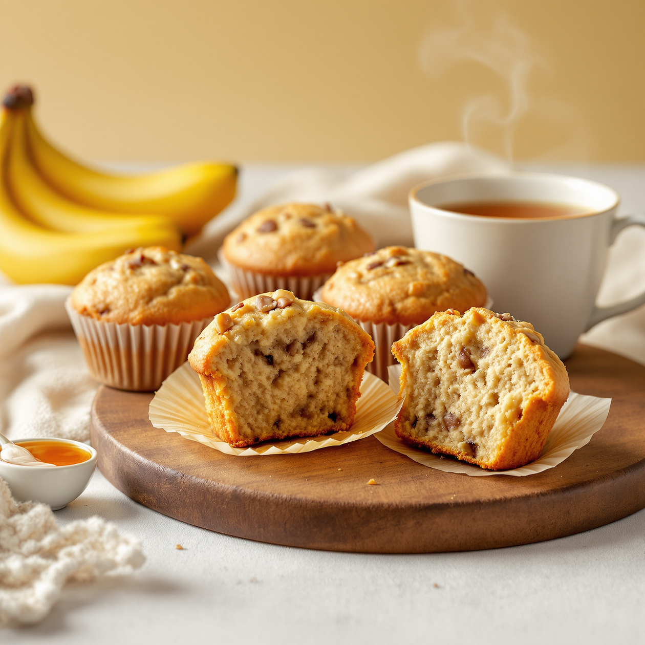 Délicieux muffins chauds à la banane