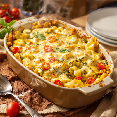 Casserole de raviolis au pesto