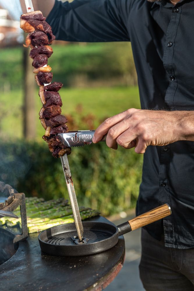 Poêle à servir Churrasco Forged - Fonte / Bois d'olivier - ø 18 cm