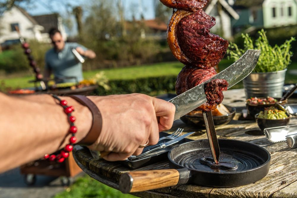 Poêle à servir Churrasco Forged - Fonte / Bois d'olivier - ø 18 cm