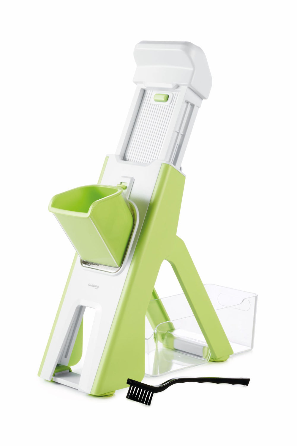 Mandoline multifonctionnelle Ghidini / Trancheuse à légumes - Verticale - avec récipient de récupération