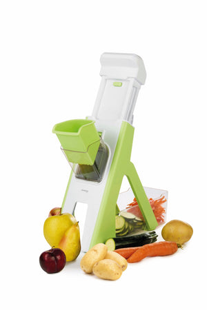 Mandoline multifonctionnelle Ghidini / Trancheuse à légumes - Verticale - avec récipient de récupération